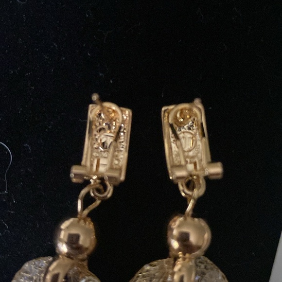 18K Rose Gold Plated Round Drop Earrings - Picture 3 of 4